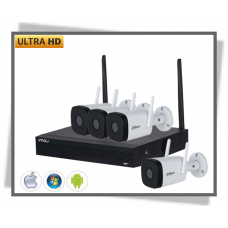 IP Dahua 4mp Ultra Hd Videoovervågning Wifi Bullet Kamera Sæt 4